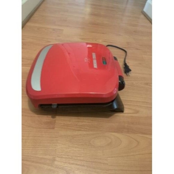 George Foreman 4 Serving Table Top Grill Red Silver with Removable Plate - Picture 6 of 8